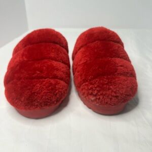 UGG Cozy Red Fuzzy Slippers